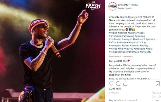 Wizkid Allegedly Rejected Millions To Perform at Campaigns