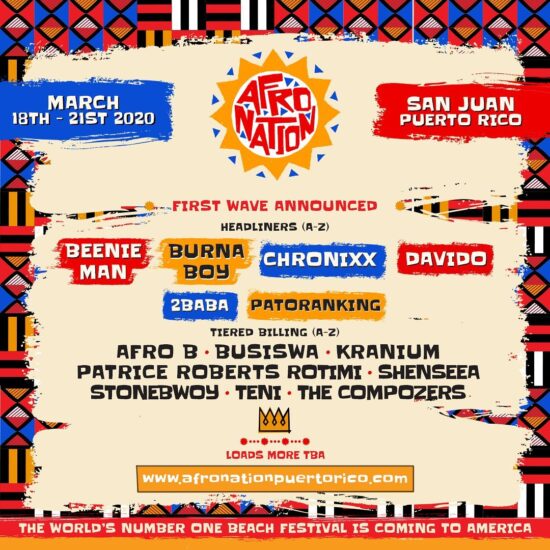 Burna Boy, Davido ,Others To Headline Afro Nation, Puerto Rico