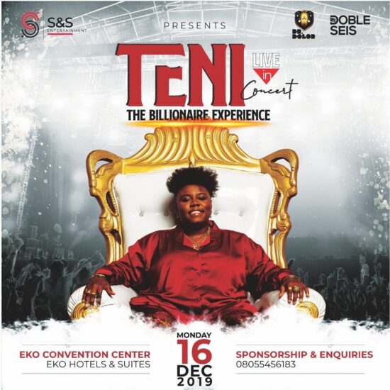 Teni Set To Shut Down Lagos At "The Billionaire Experience" Concert.