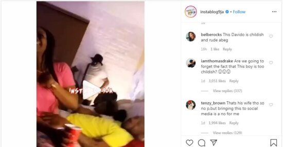 Fans Reacts as Video of Davido Foundling Chioma's B**bs Surfaces