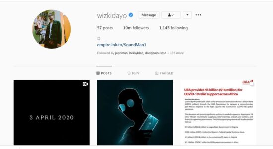 Wizkid Hits 10 Million Followers on Instagram