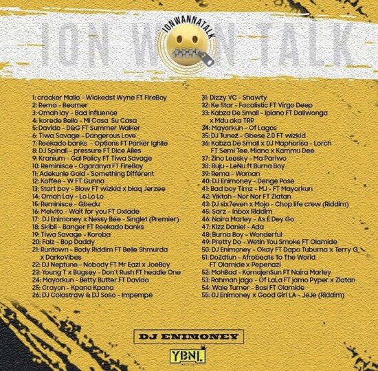 DJ Enimoney – Ion Wanna Talk Tracklist