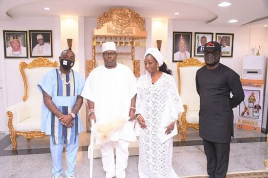 Davido pays courtesy visit to Oba of Oniru