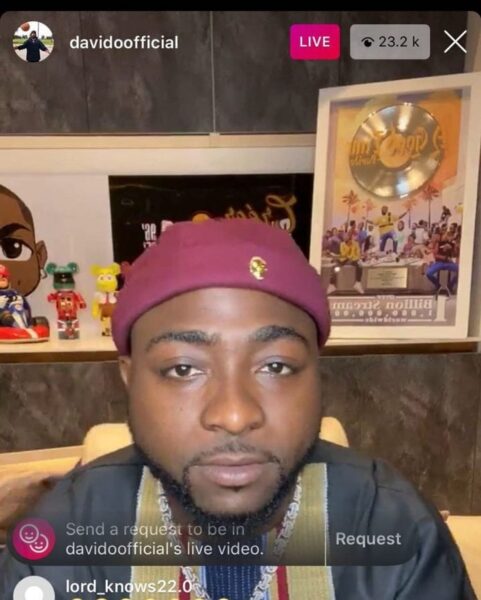 Davido reveals the progress of "A Better Time" during Instagram live