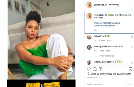 'Look Into my Eyes and Lie To Me' - Yemi Alade dares her fans.