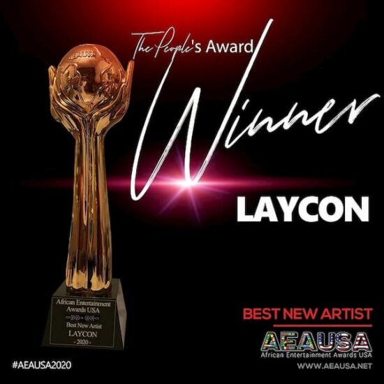 Laycon Wins Best New Artist at AEAUSA2020