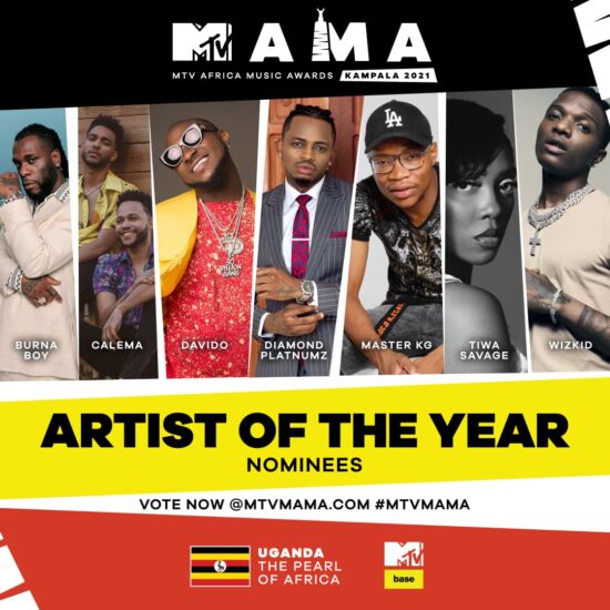 #MTVMAMA 2021: Burna Boy, Wizkid, Rema, Davido, Tems, Others bag nomination.