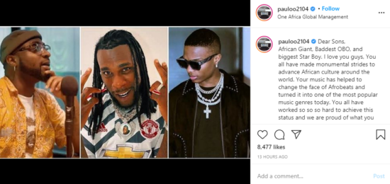 PaulO Reacts to on going rifts between Wizkid, Davido and Burna Boy