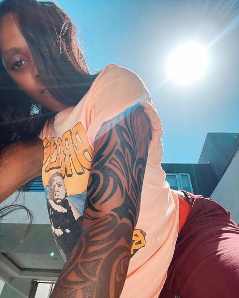 African'Bad' gal, Tiwa Savage gets full sleeve tattoo