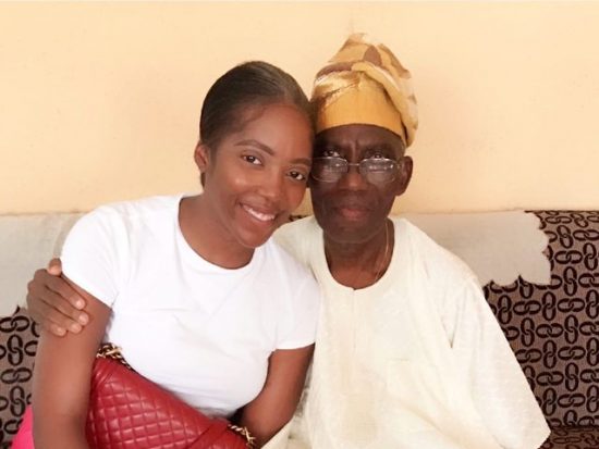 Tiwa Savage Visits Her Late Father's Residence