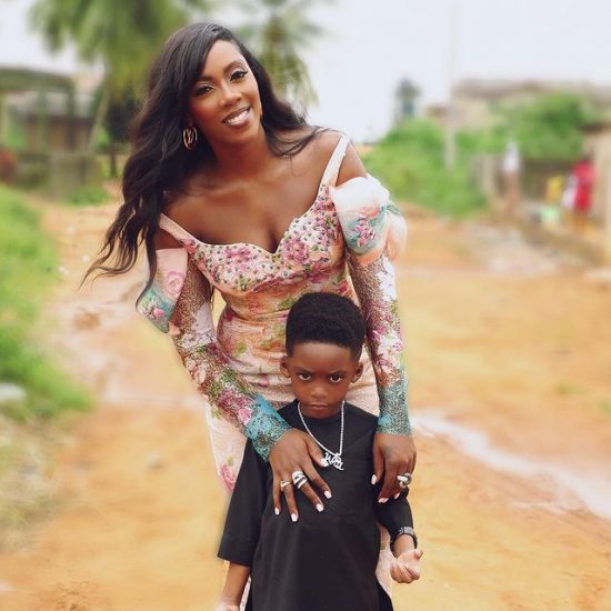 Tiwa Savage commemorates her son birthday with a throwback video.