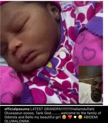 Fuji idol, Pasuma Welcomes New Grandchild.