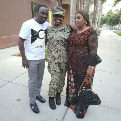 Pasuma pays a visit to his daughter, a naval officer in California.