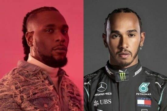 Burna Boy Shows up to Support Lewis Hamilton at the 2021 US Grand Prix