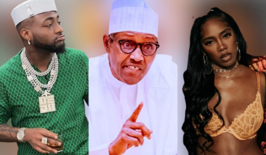 Reactions as Buhari confers Davido, Tiwa Savage with national honours