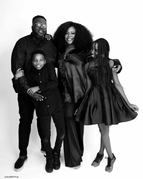 Omawumi celebrates husband's birthday with lovely family photo